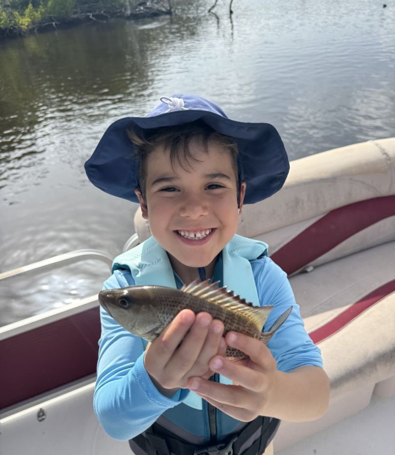 Solitary angler enjoying a fishing outing
