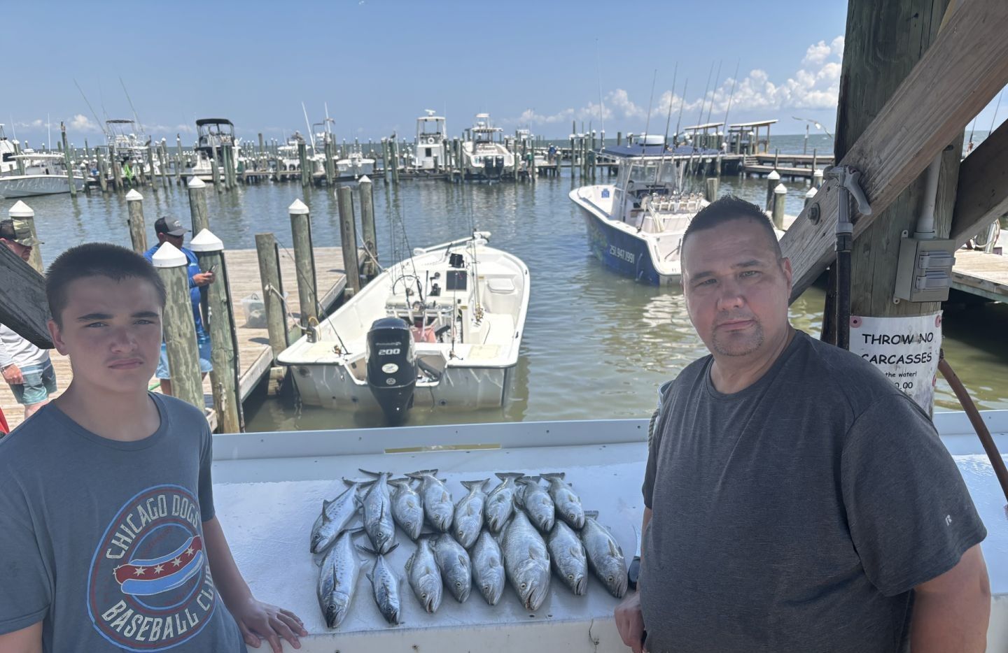 Two people fishing in an unknown location