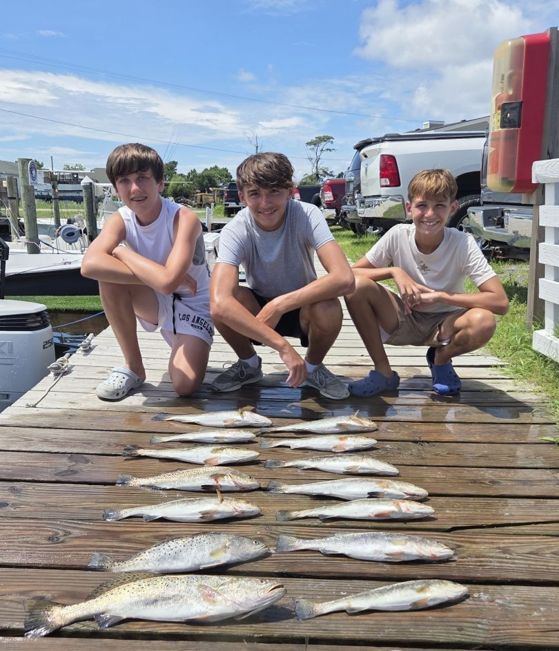 Fishing trip with 7 unspecified fish and 3 people