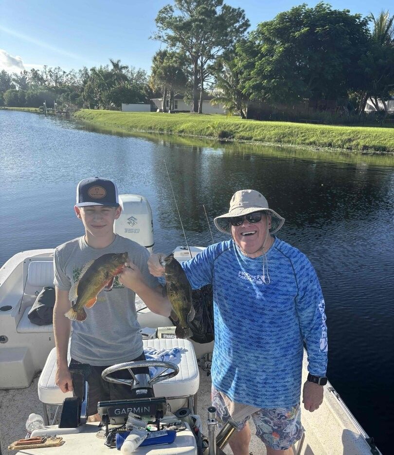 Fishing excursion with two people in unknown location