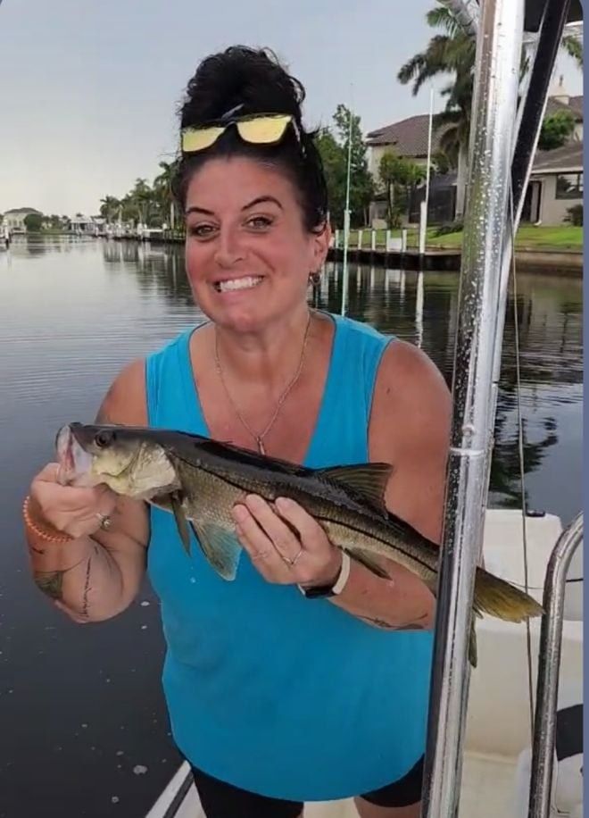 Snook fish caught while fishing