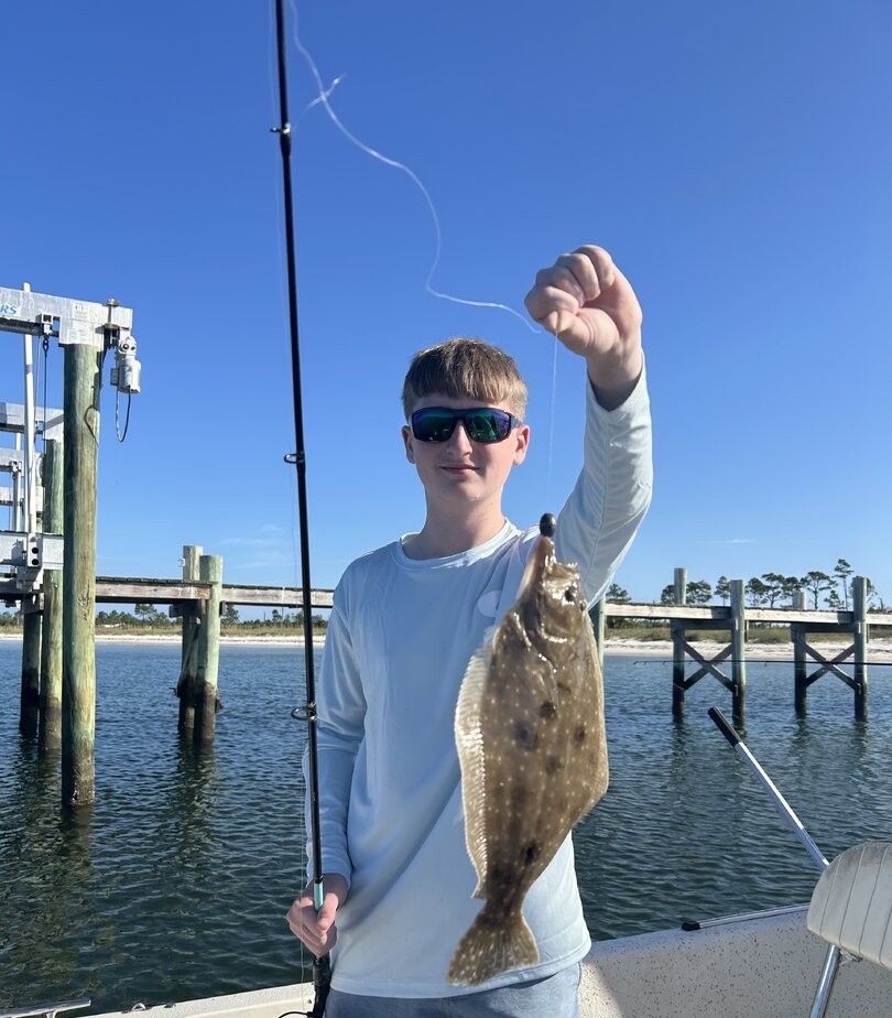 A summer flounder caught during a fishing trip