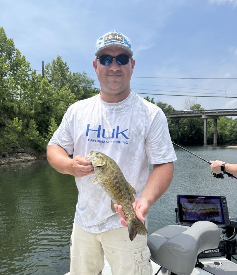 Solitary fisherman enjoying the outdoors