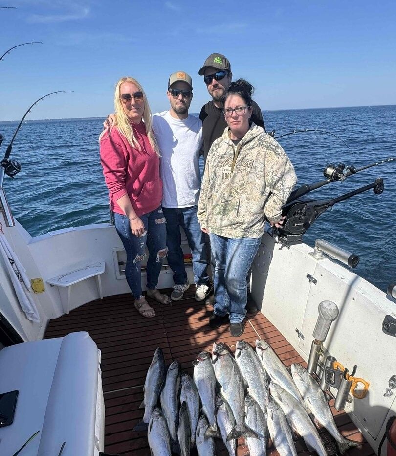 Three great barracuda fish caught during a fishing trip