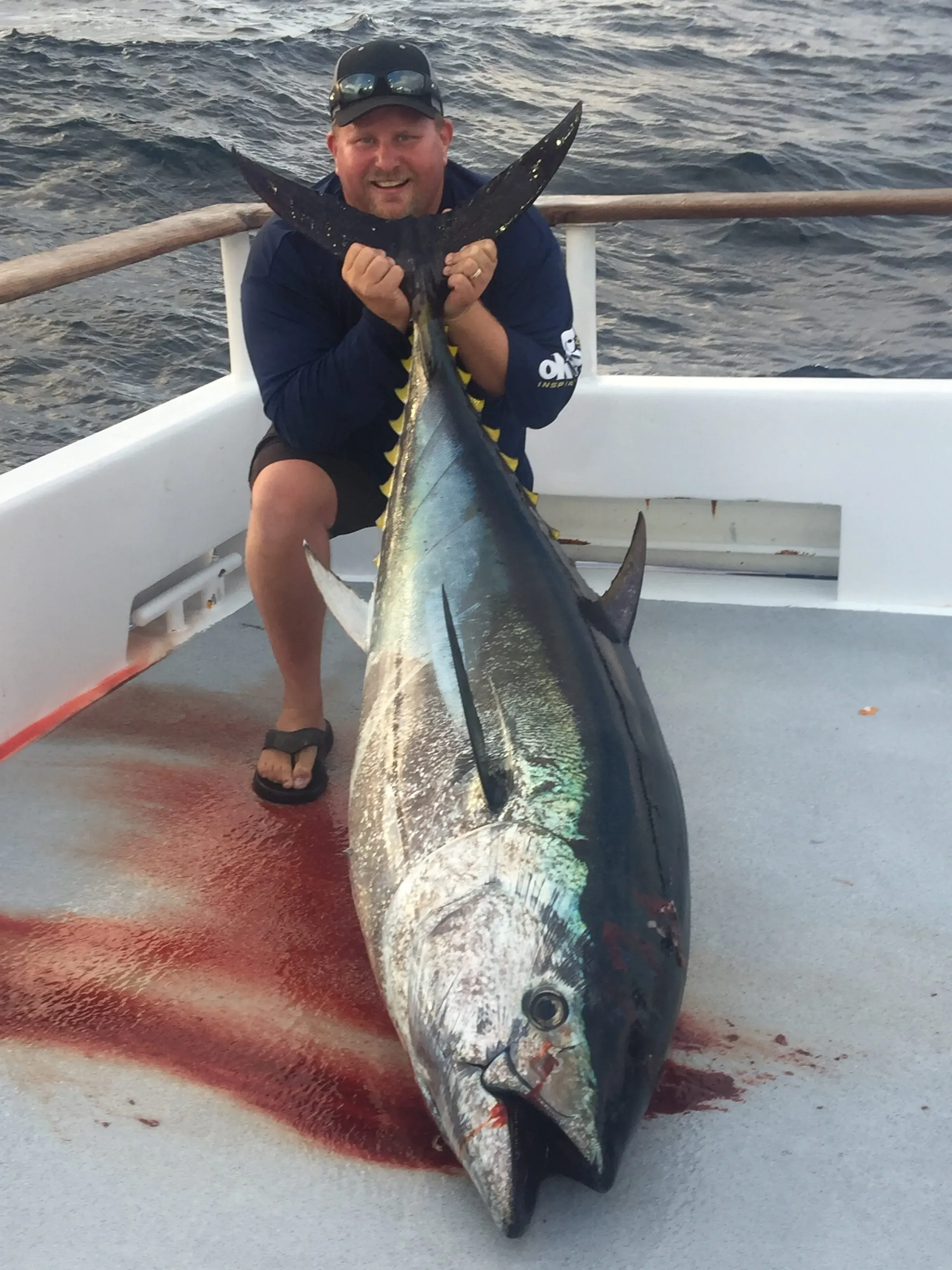 Fishing with an impressive 46-inch catch