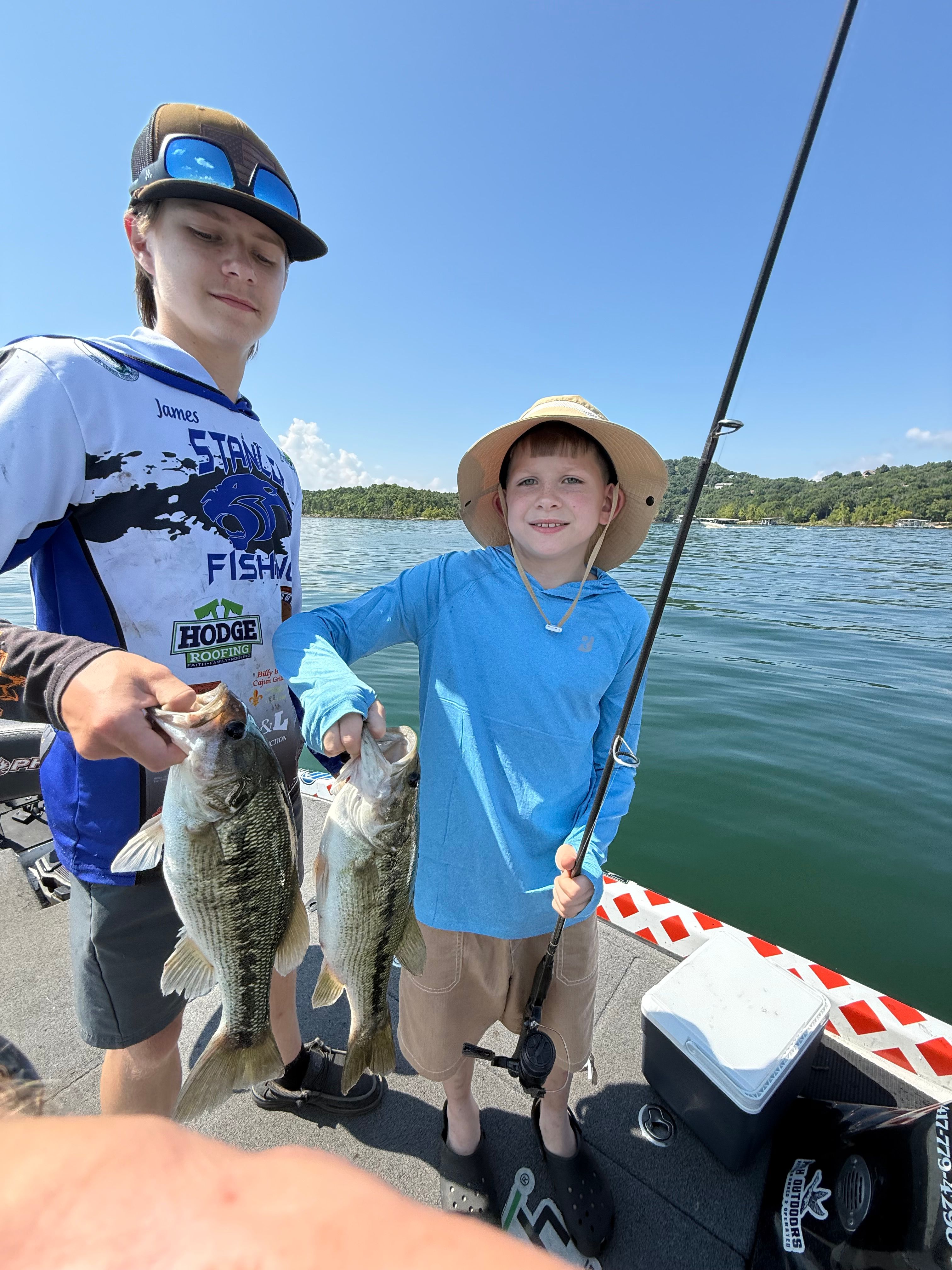 Two spotted bass caught during fishing trip