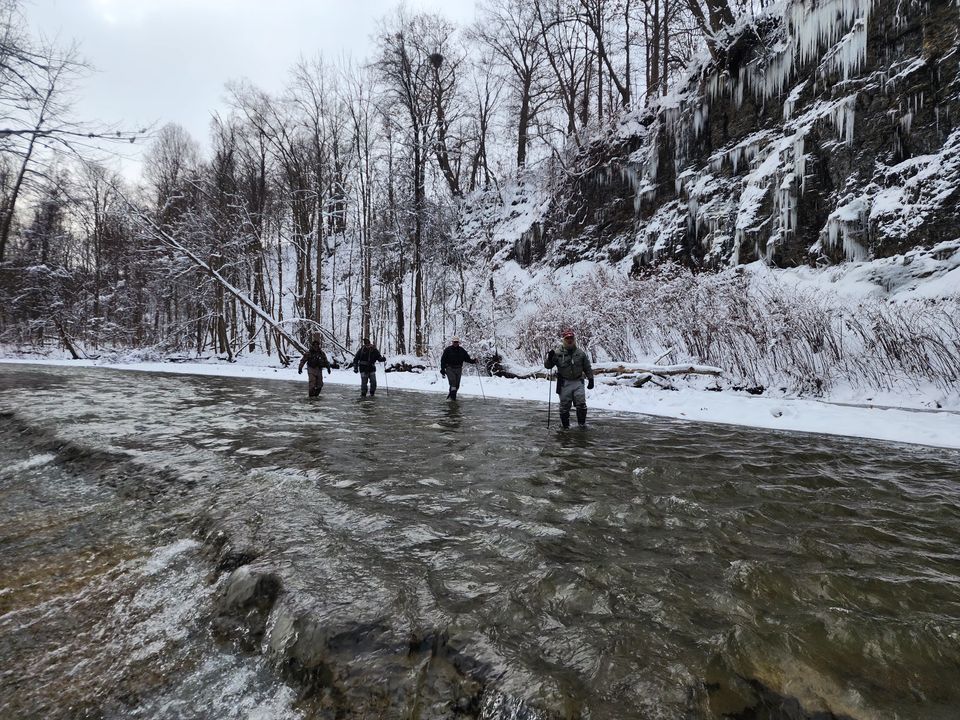 Winter wade fishing in Chautauqua creeks