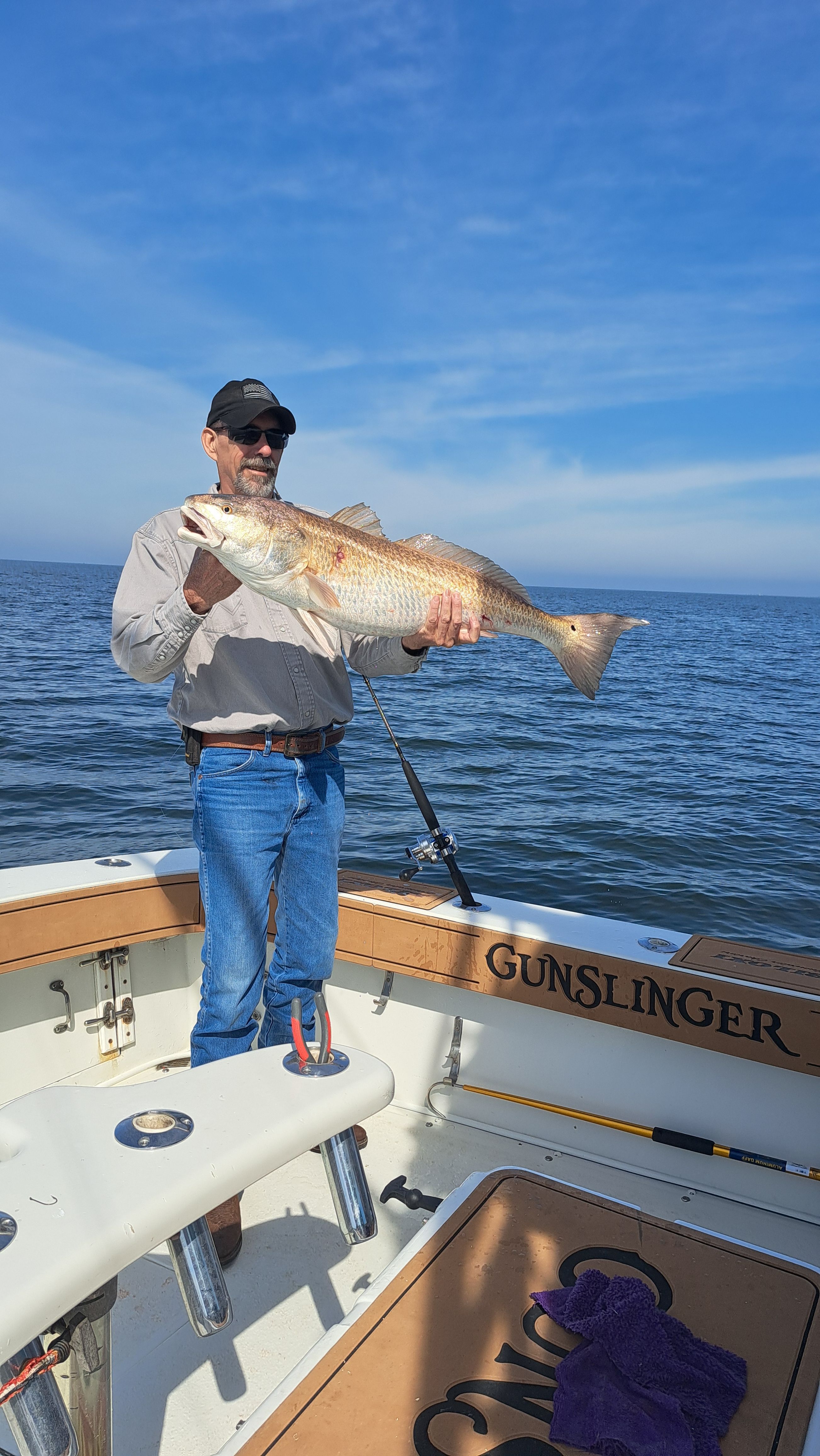 Redfish caught by fisherman in unknown location