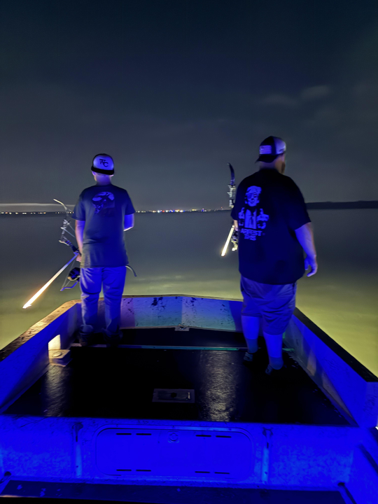 Cloudy skies can't dampen the thrill of bow fishing in Panama City Beach!