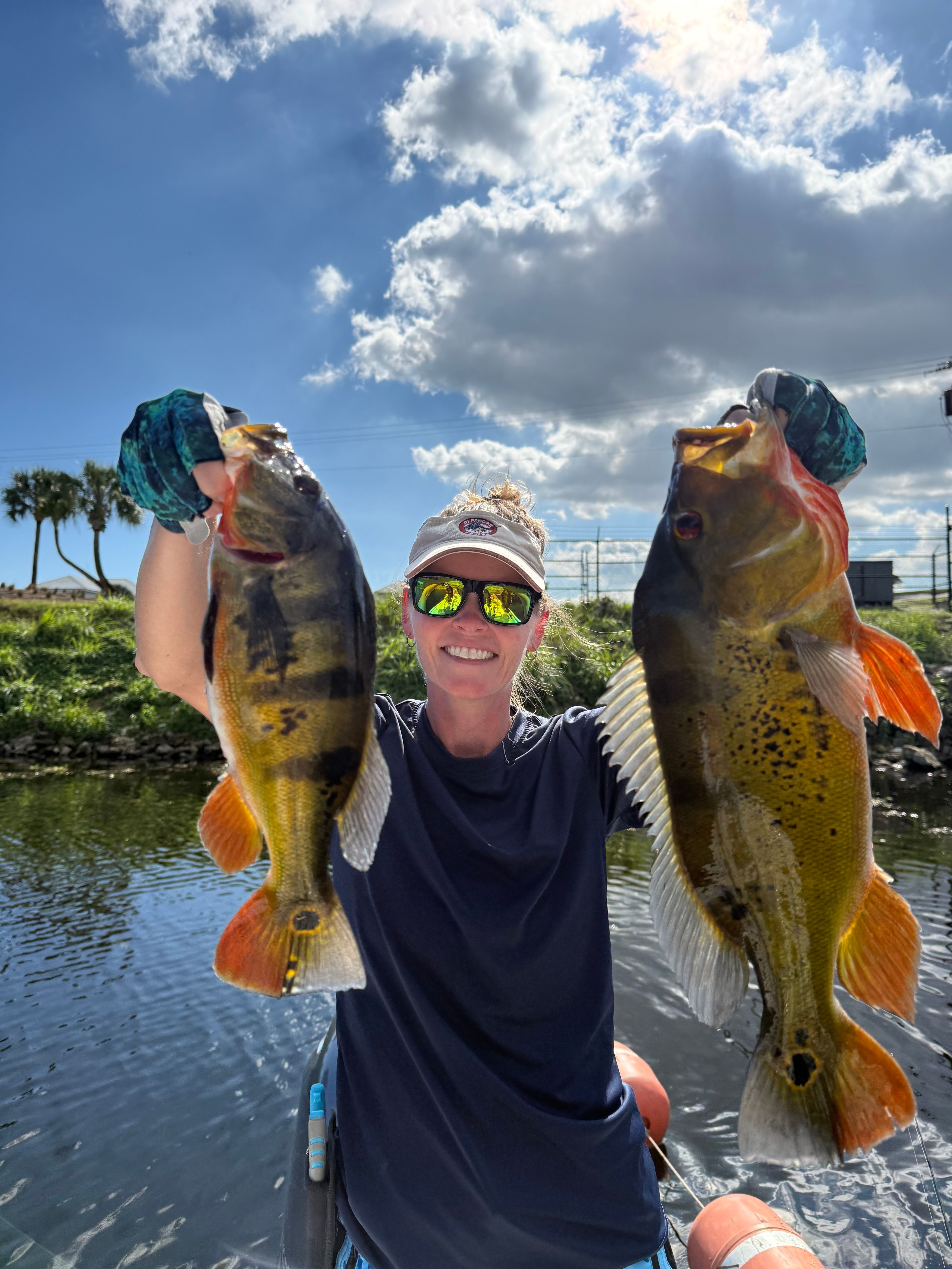 Two fish caught while fishing at unknown location