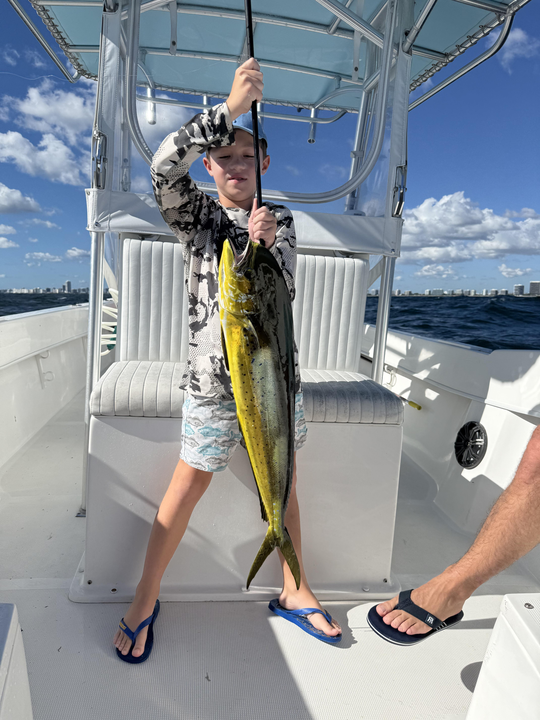 Beautiful Mahi Mahi caught using deep sea jigging techniques off Miami Beach!