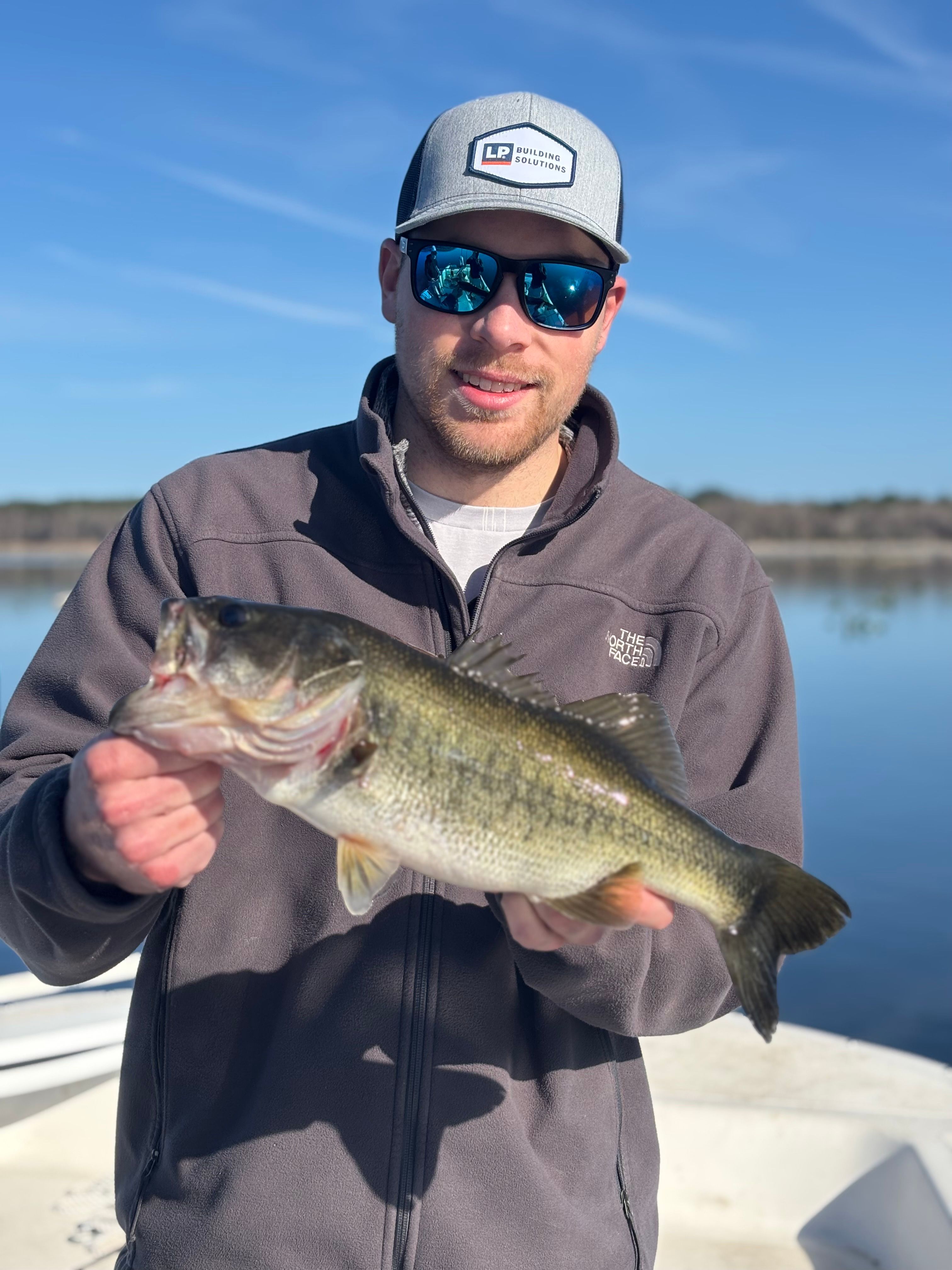 Largemouth bass caught while fishing
