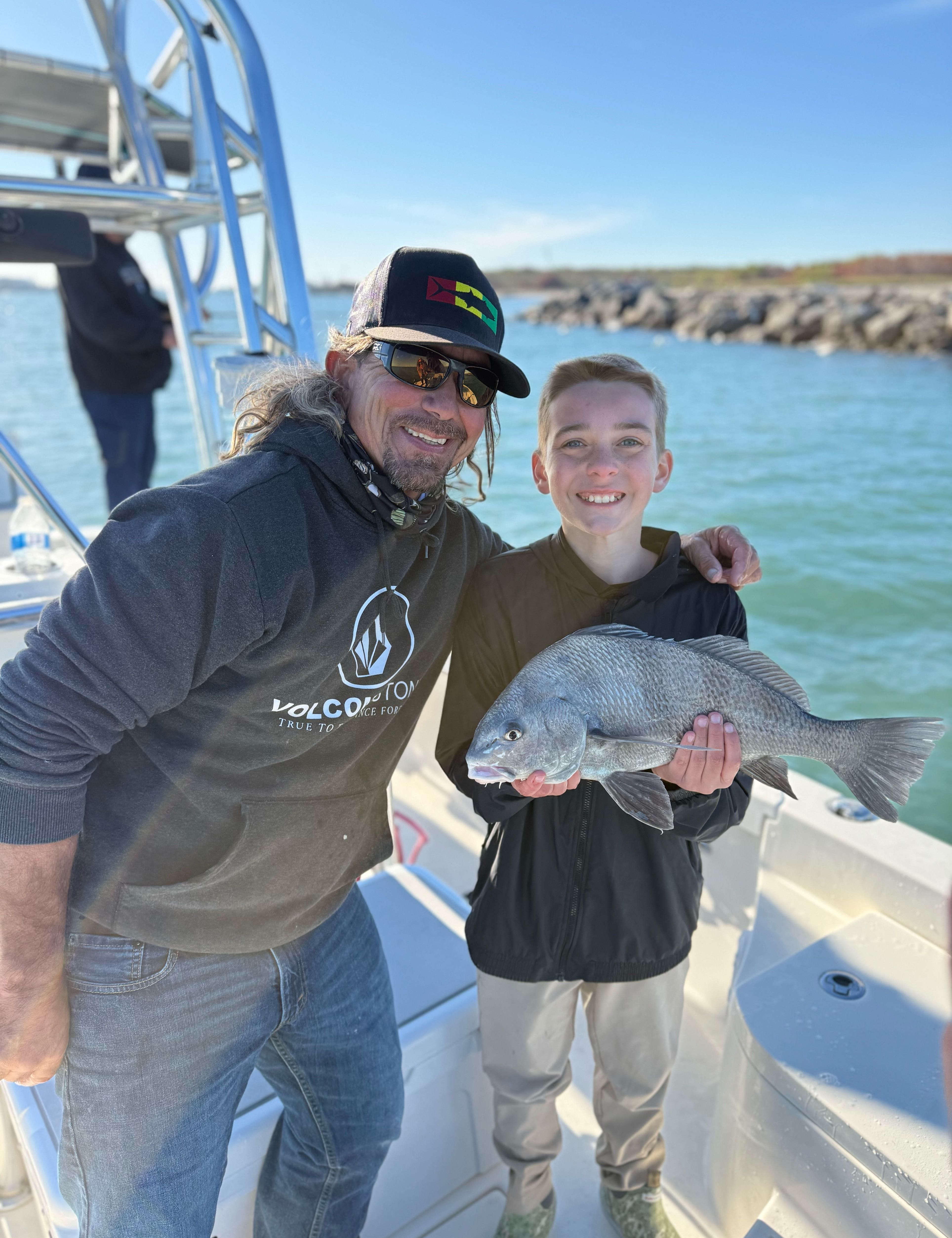 A black drum fish caught while fishing