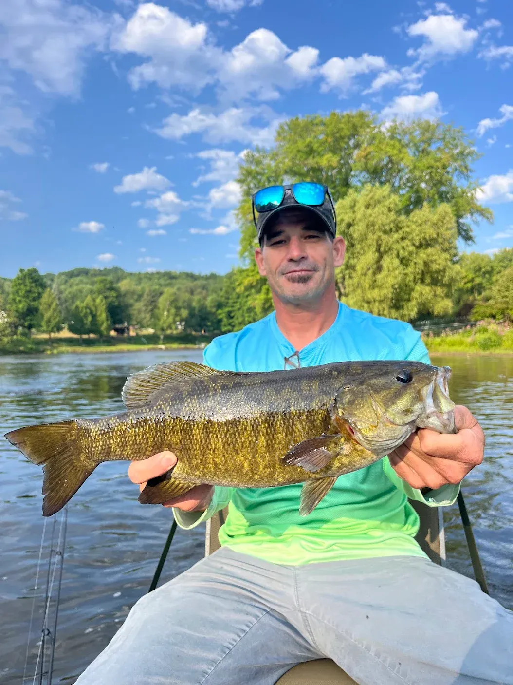 Lone angler fishing at unknown location