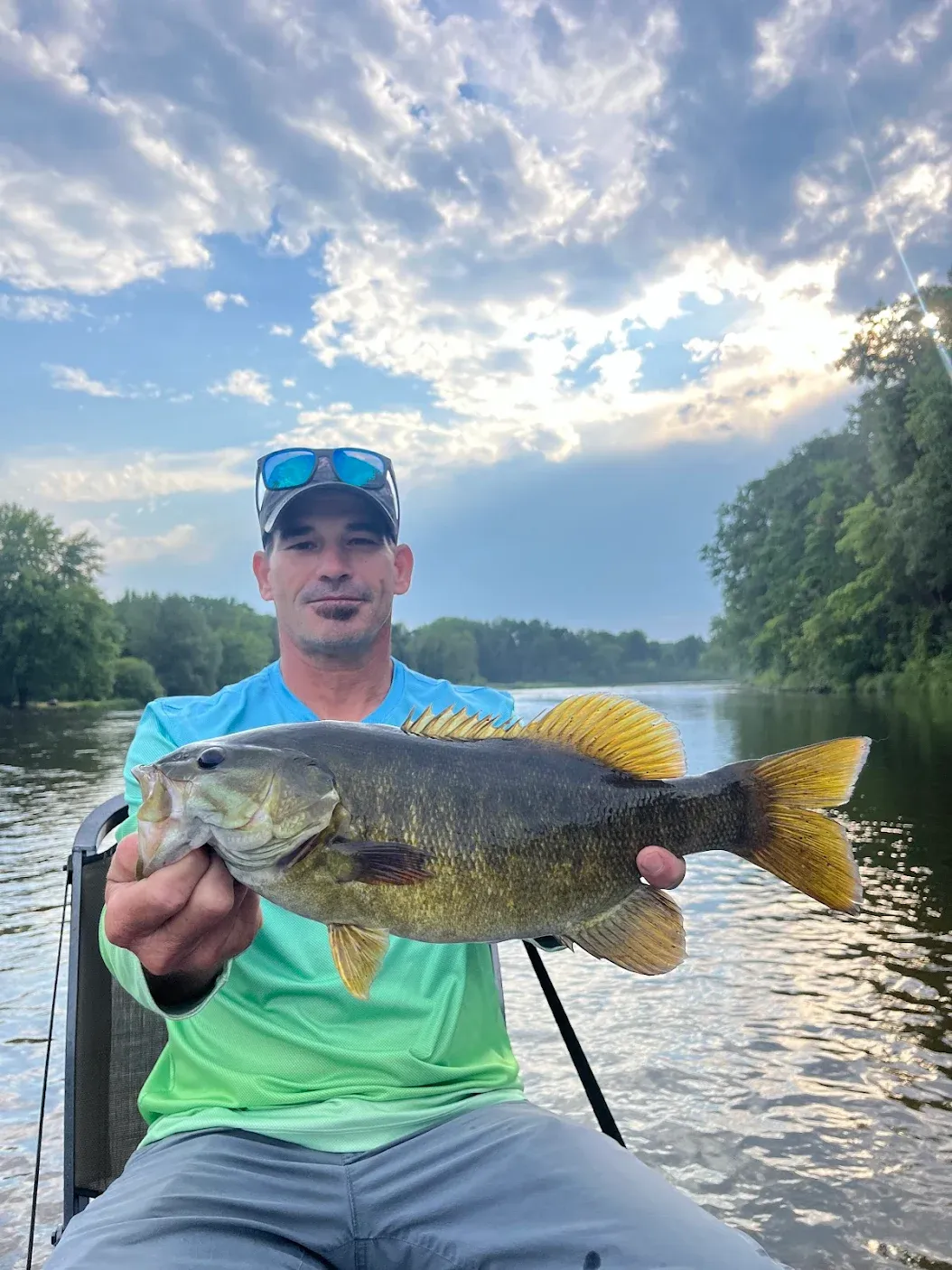 Smallmouth bass caught while fishing