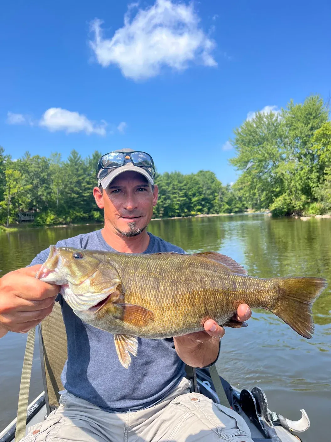 Smallmouth bass caught while fishing