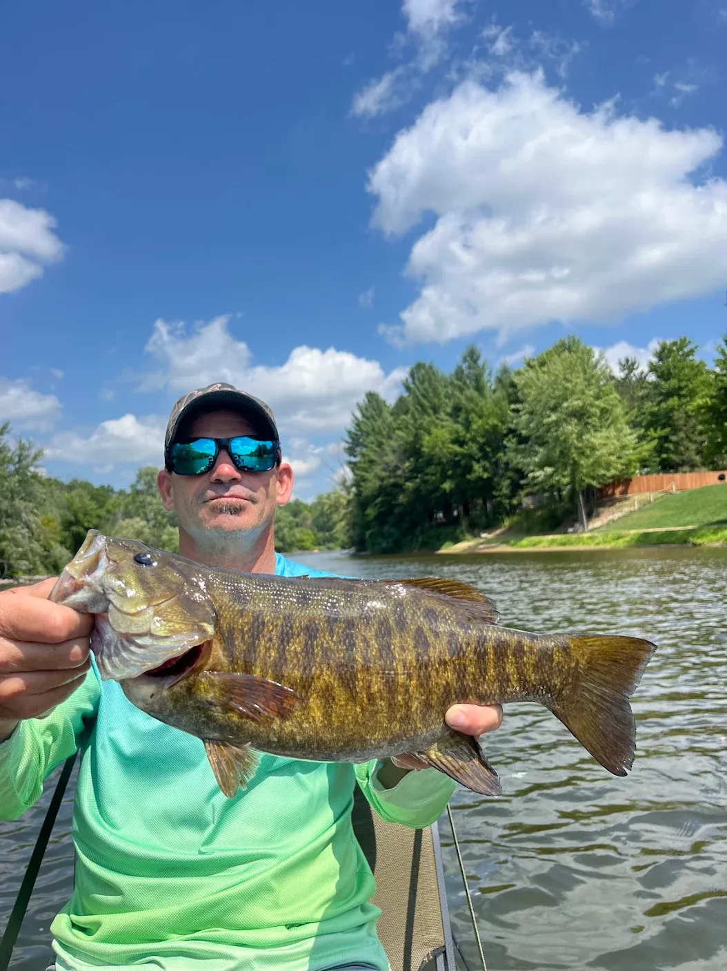 Angler fishing at unknown location