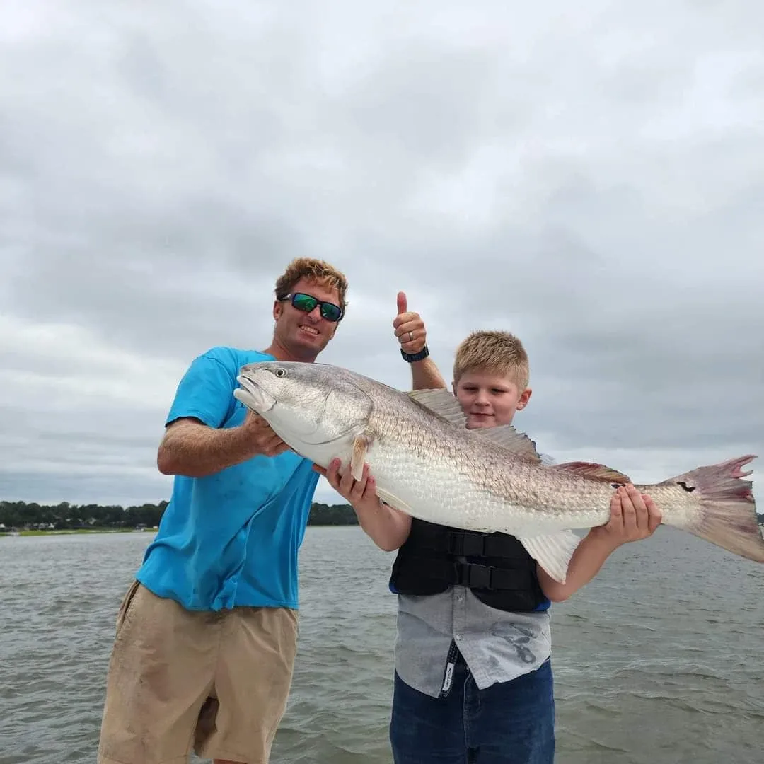 A large redfish caught while fishing