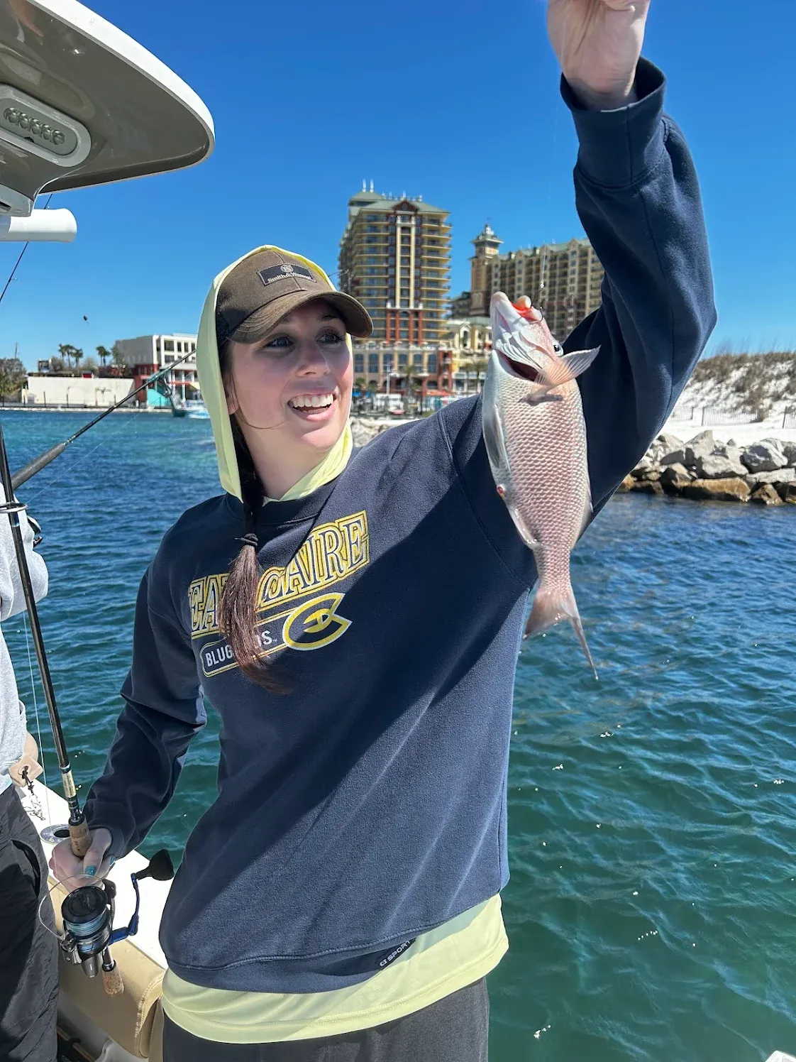 Single fisherman fishing in unknown location