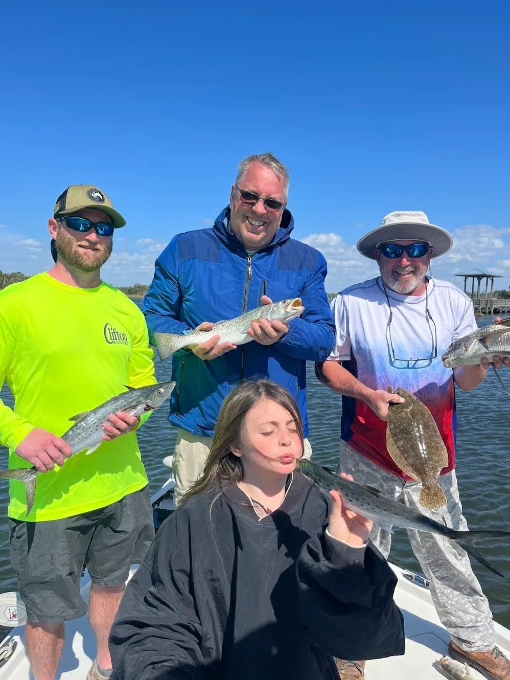 Four southern flounder caught while fishing