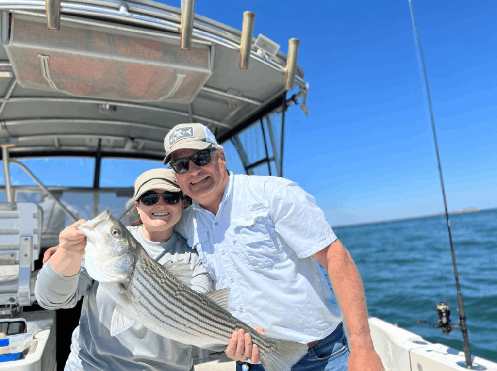 Striped bass caught while fishing