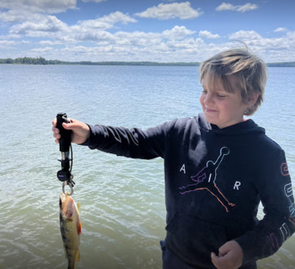 Angler fishing alone in unknown location