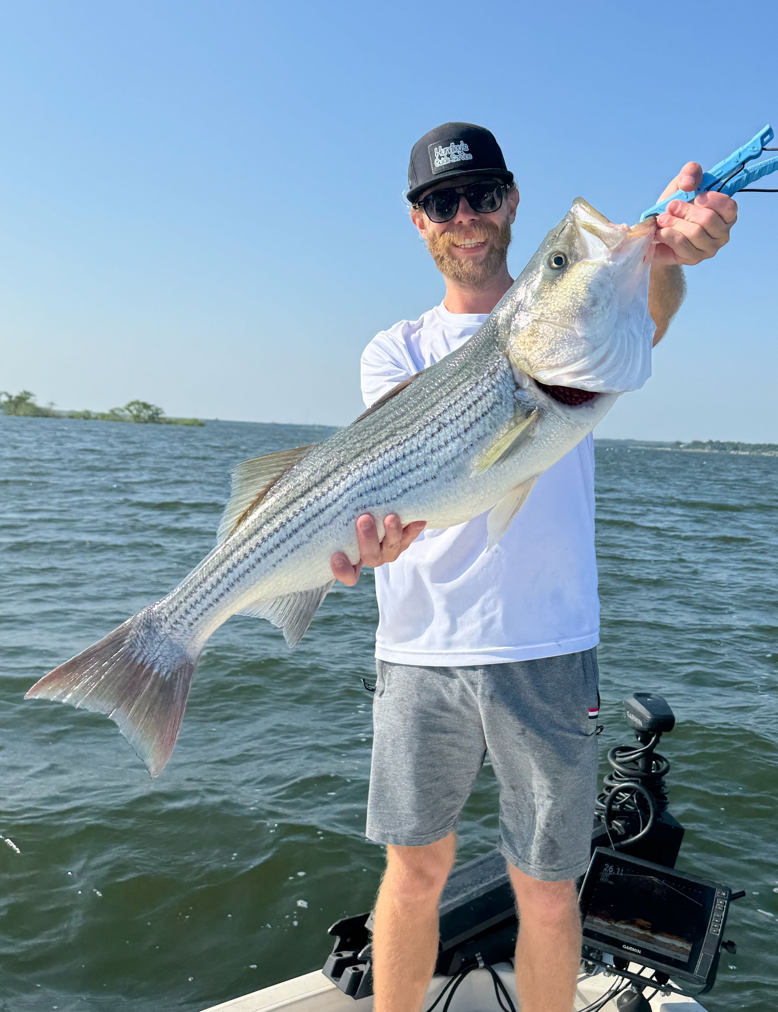 Hundley’s Guide Service Striped bass and hybrid bass fishing Lake