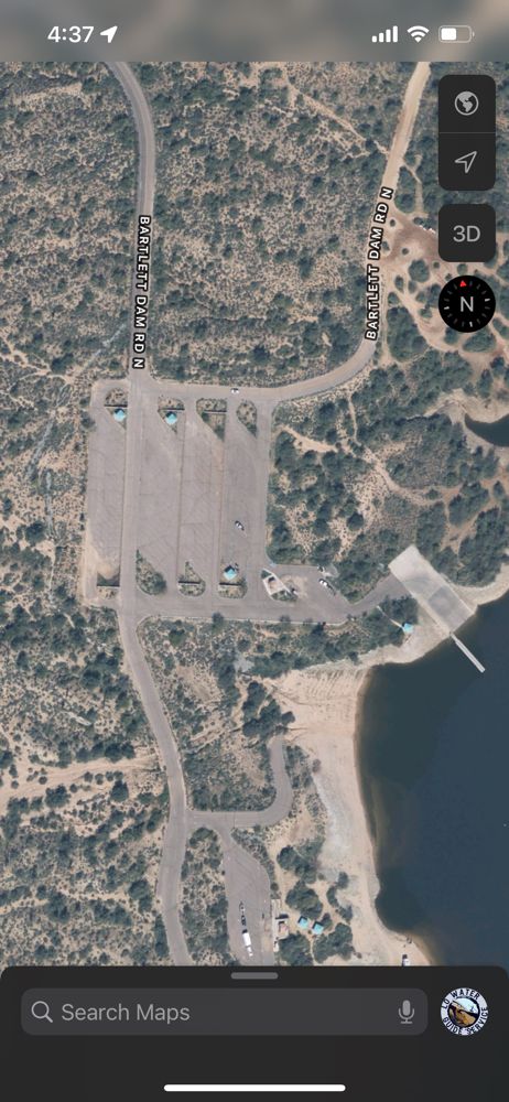 Google maps view of the fishing spot