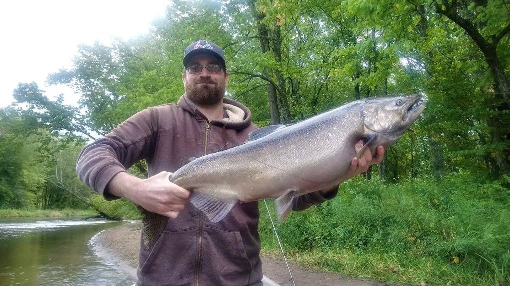 Fishing Buddies Salmon or Steelhead (7 hour) - Michigan River Fishing Charters fishing River