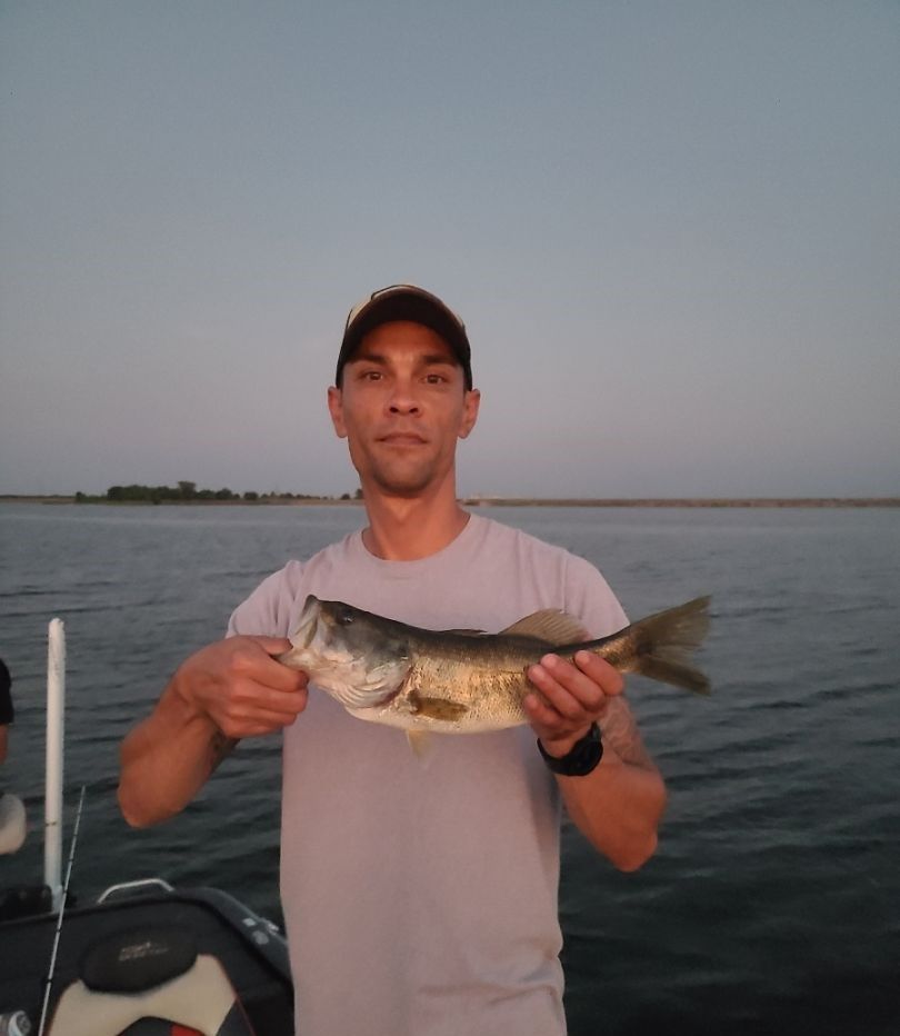 Sunset bass fishing catch
