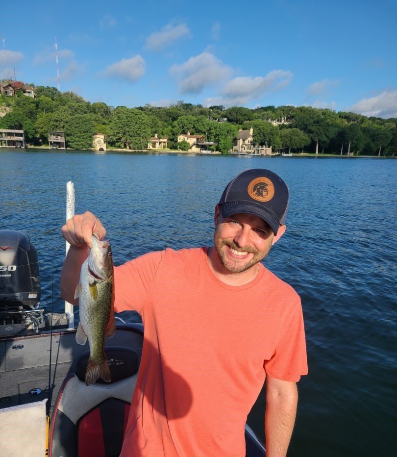 Largemouth bass catch on Austin lake