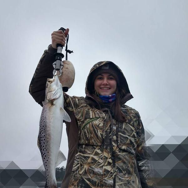 Spotted Weakfish, 21 inches, fishing
