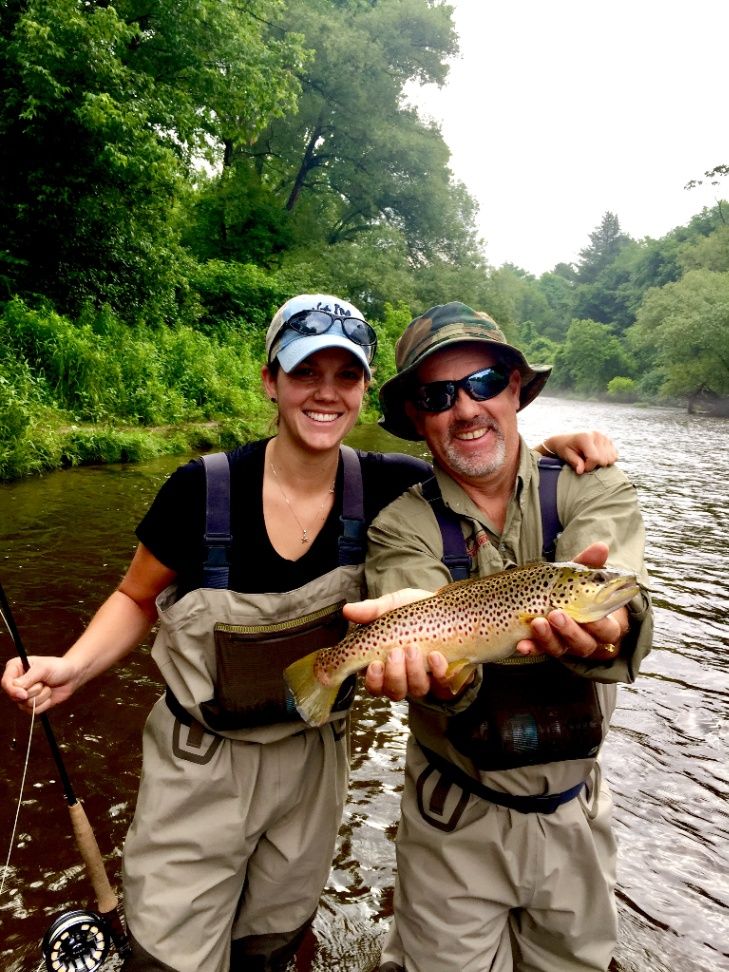 Father and daughter Fly Fishing Vermont.
