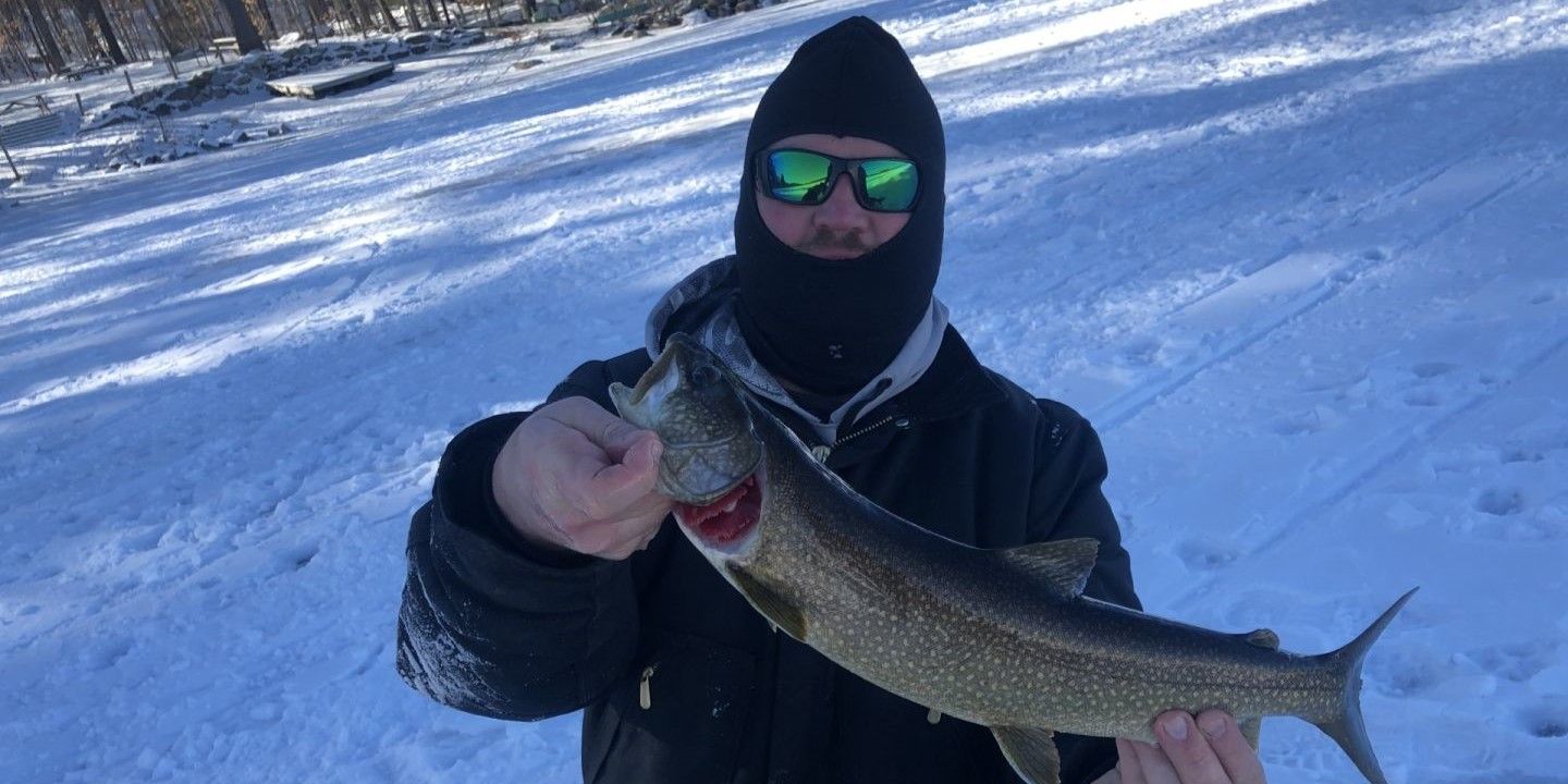 Wilderness Studio Guide Service Charter Fishing Maine | Private - 4 to 8 Hour Ice Fishing Trip fishing Lake