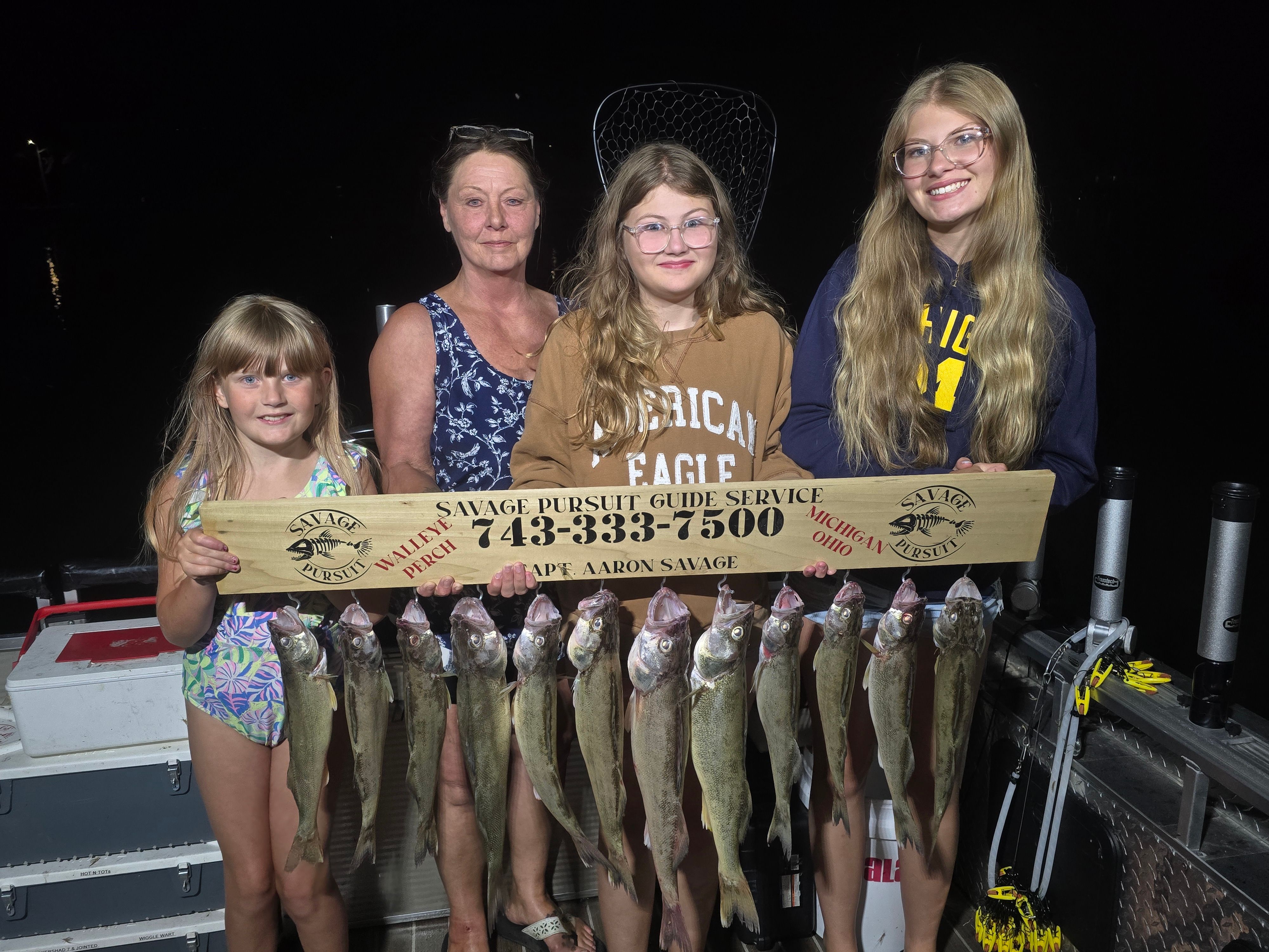 Savage Pursuit Guide Service NIGHT WALLEYE | 5 Hour Charter Trip - Monroe fishing Lake