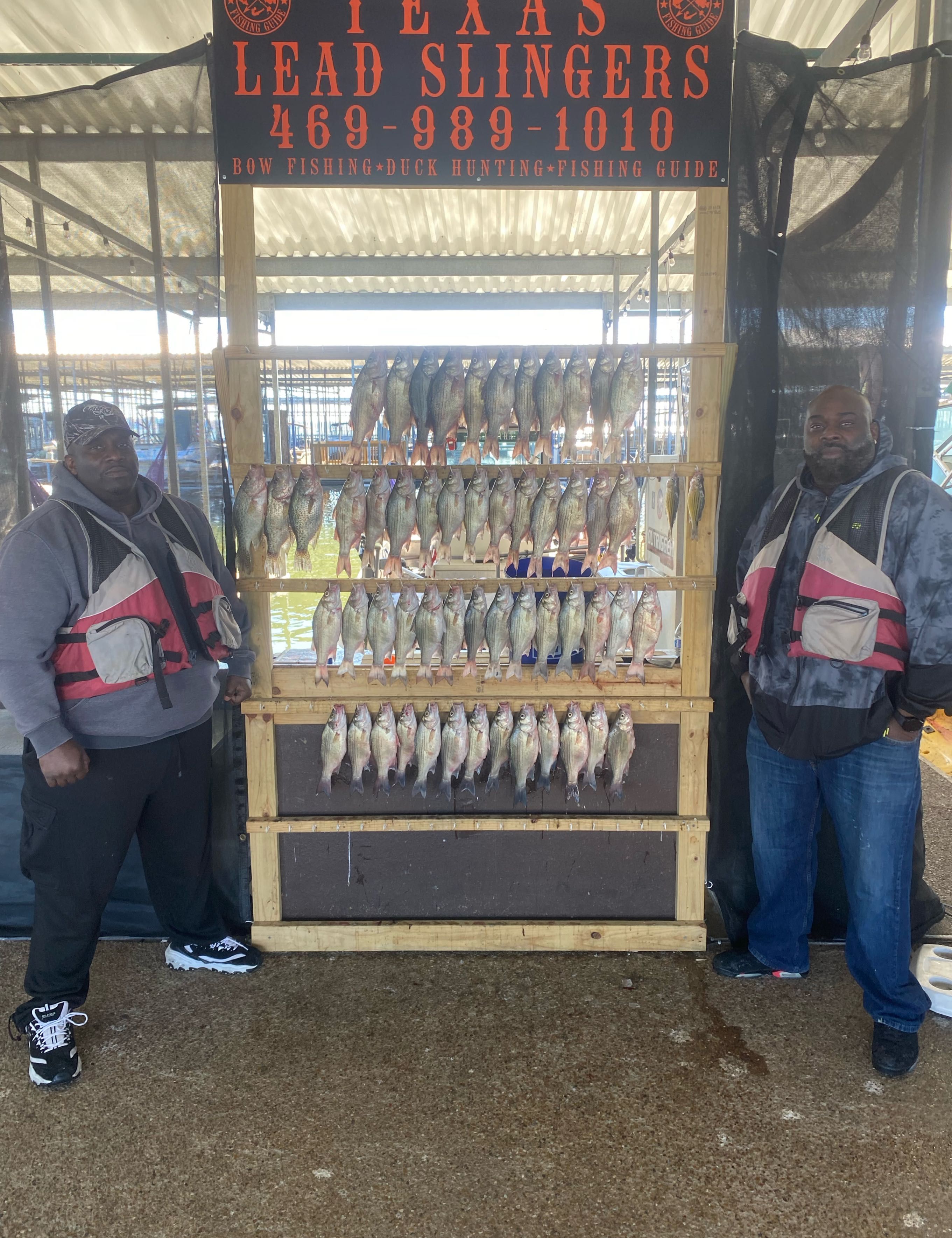 Two Anglers with Lake Ray Hubbard Catches