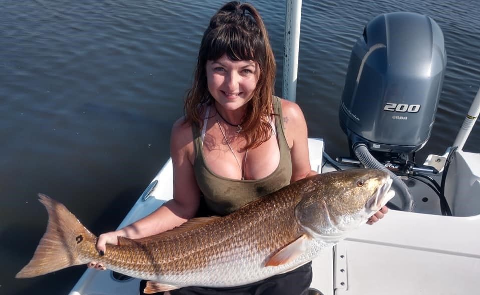 Large Redfish Fishing In New Bern, NC
