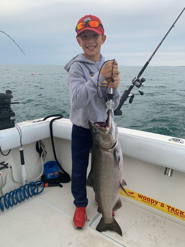 Kid Caught Salmon from Oswego, NY