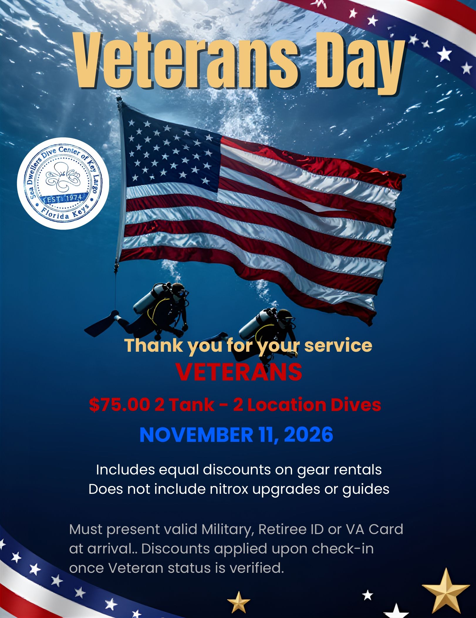 Veteran's Day Dive - Honor Our Heroes Underwater