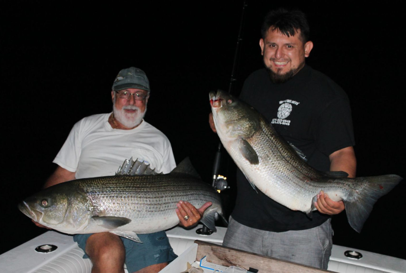 Push the Limit Sportfishing Night Bass Fishing - Montauk fishing Inshore