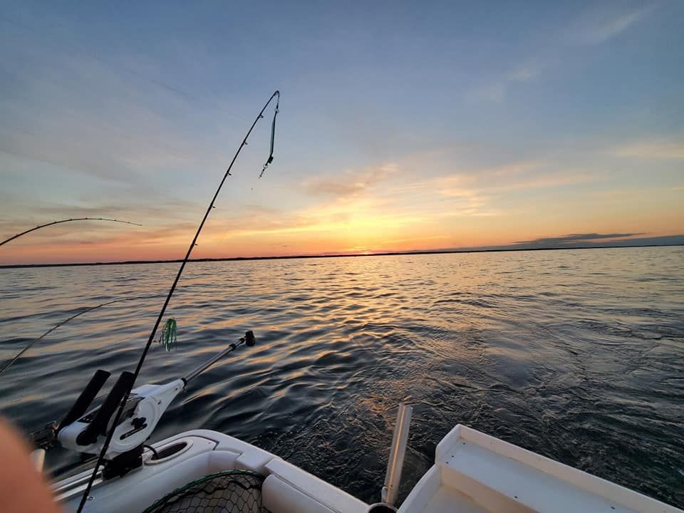 Fishing at Lake Michigan