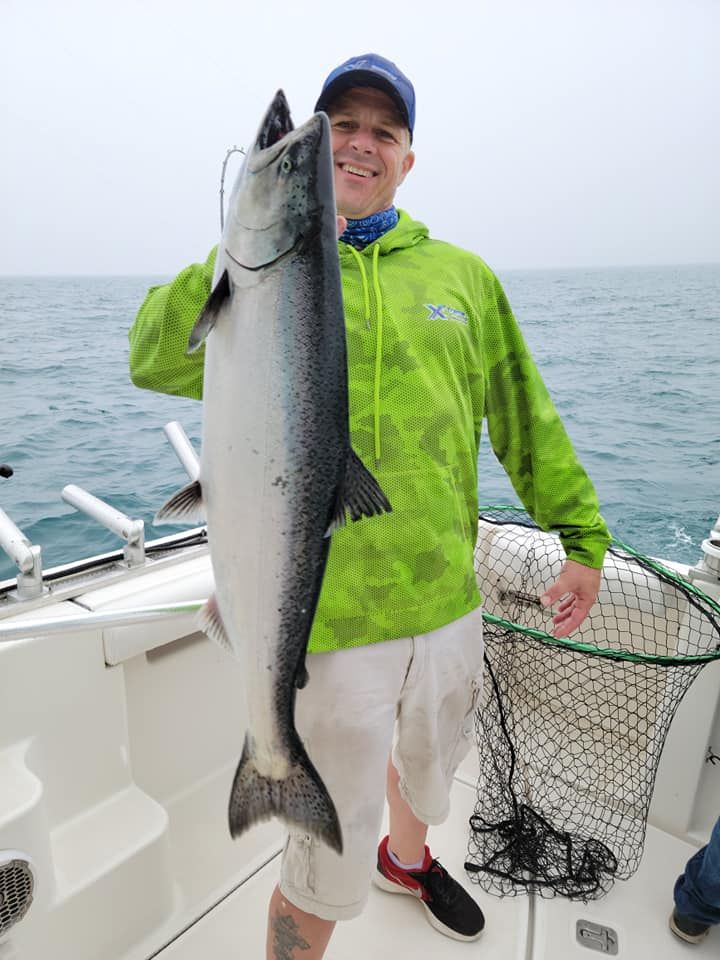 Salmon Fishing in Lake Michigan