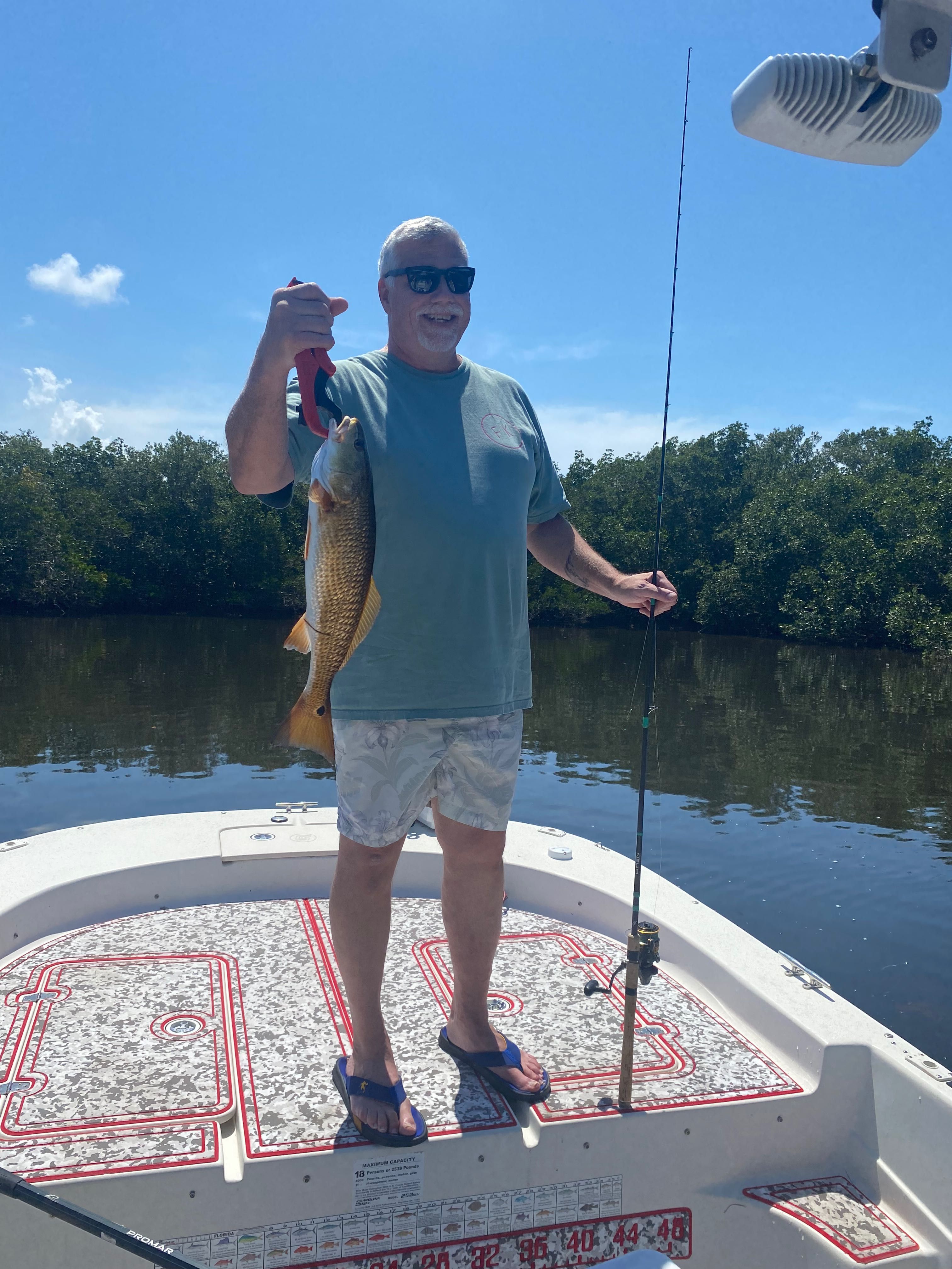 Dad with nice 22” Redfish Tarpon Springs 