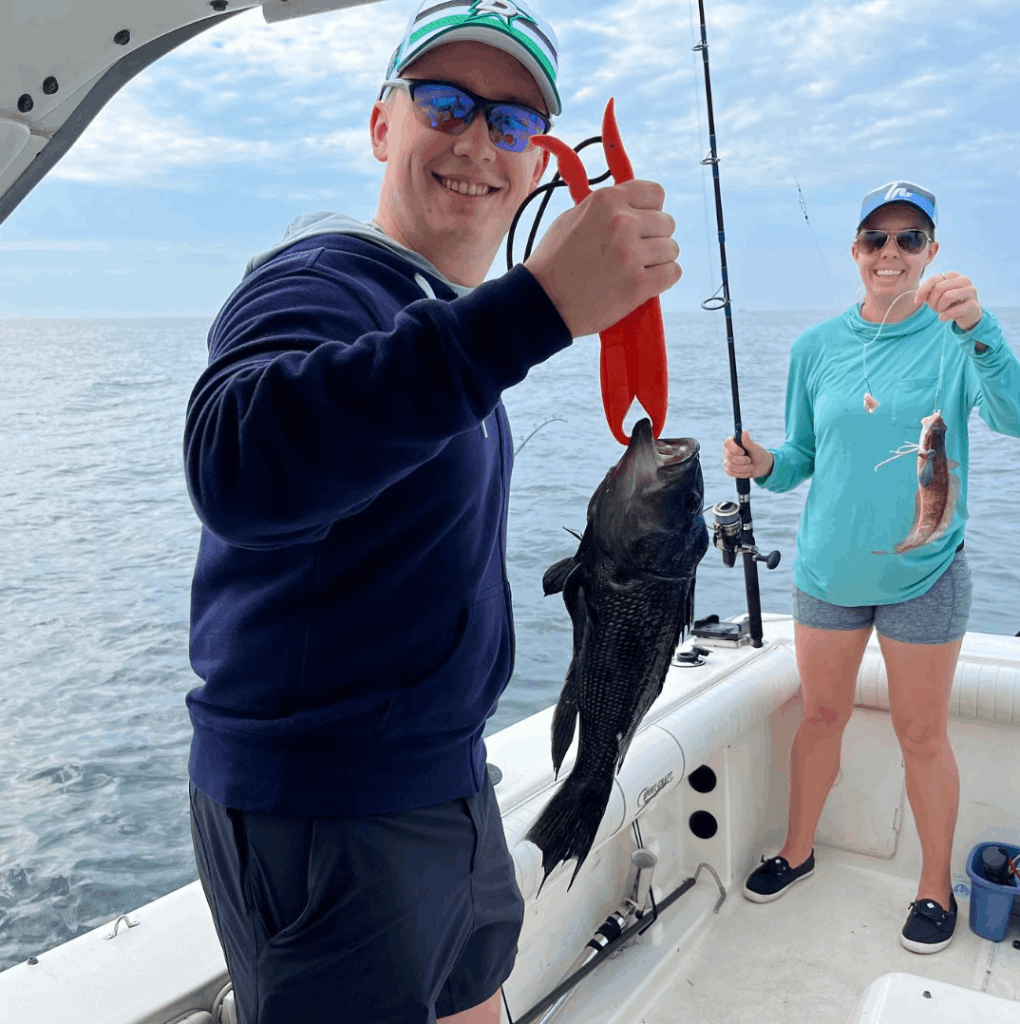 Hook & Fin Fishing Charters Black Seabass Trip fishing Inshore