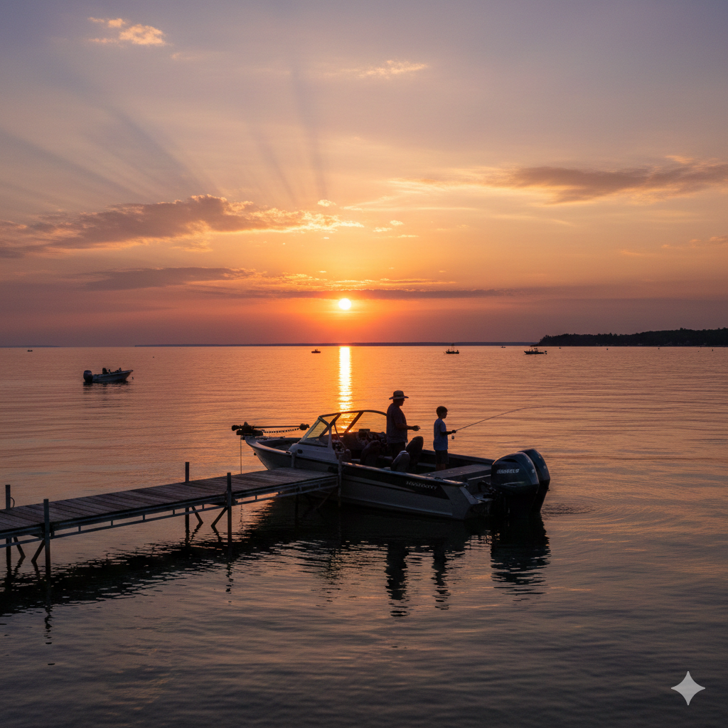 Sunset Lake Michigan Trip Rod Hawgz Marblehead