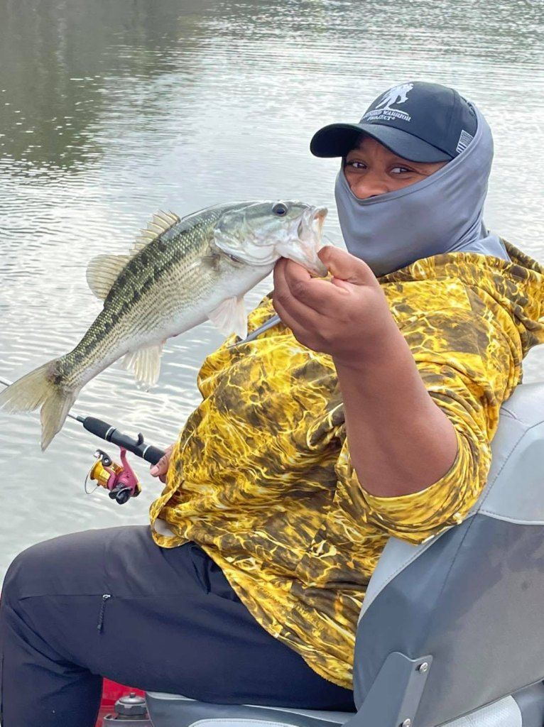 Hooked Spotted Bass from Lake Lanier