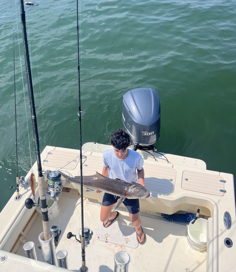 Lone angler fishing in unknown location