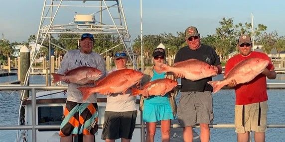 Captain Fisher Charters Red Snapper Fishing Charters | 6 or 8 Hour Seasonal Charter Trip fishing Offshore