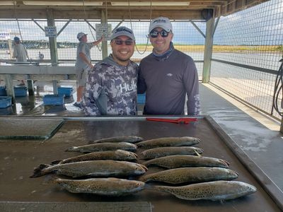 (Wade fishing only) Hooked up on Half Day wade fishing trips: Bay Fishing Charters in Matagorda. (Weekday trips by appointment only)