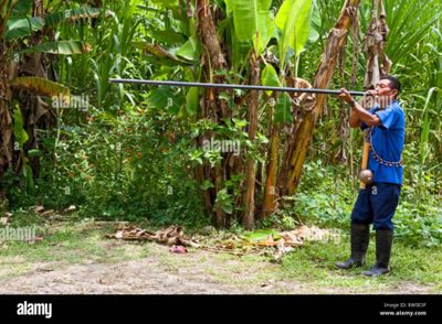 hunt in the middle of amazon forest 